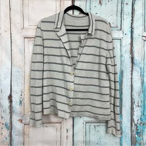 Eileen Fisher Striped Knit Sweater Blazer Cardigan Women’s Large